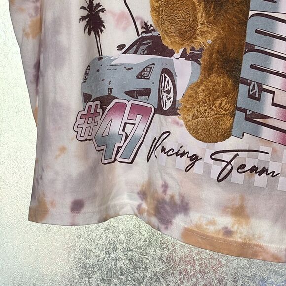 Grayson/Threads Women’s Tie Dye Teddy Bear #47 Racing Team Tshirt Size L - Picture 3 of 6
